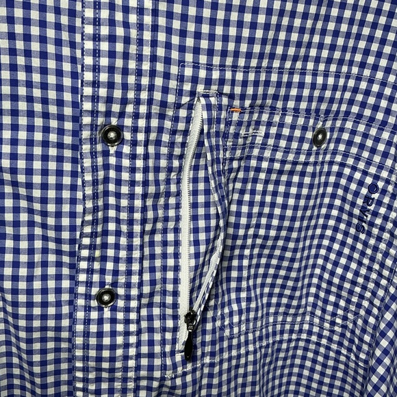 Orvis Men's Active Fit Long Sleeve Button Front Shirt Blue Check Size XXL - Picture 2 of 11